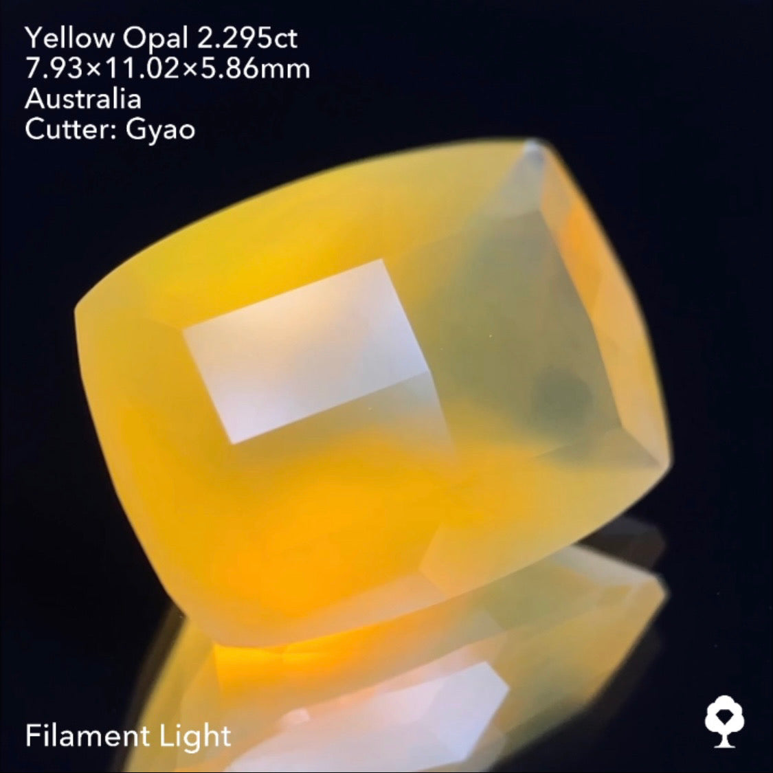 【SOLD OUT】優しいパプリカカラーの変則キューブカット★イエローオパール2.295ct ゲオちゃん作品
