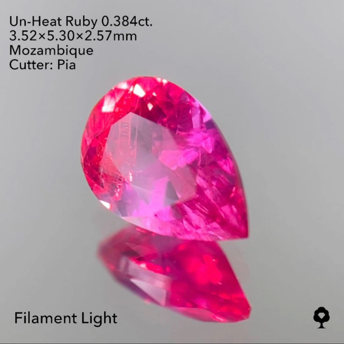 【SOLD OUT】★ゲームオーバーのたびに安くなる逆オークション★非加熱ルビー0.384ct ピアッちゃん作品 4/3 サイレンGAME配信