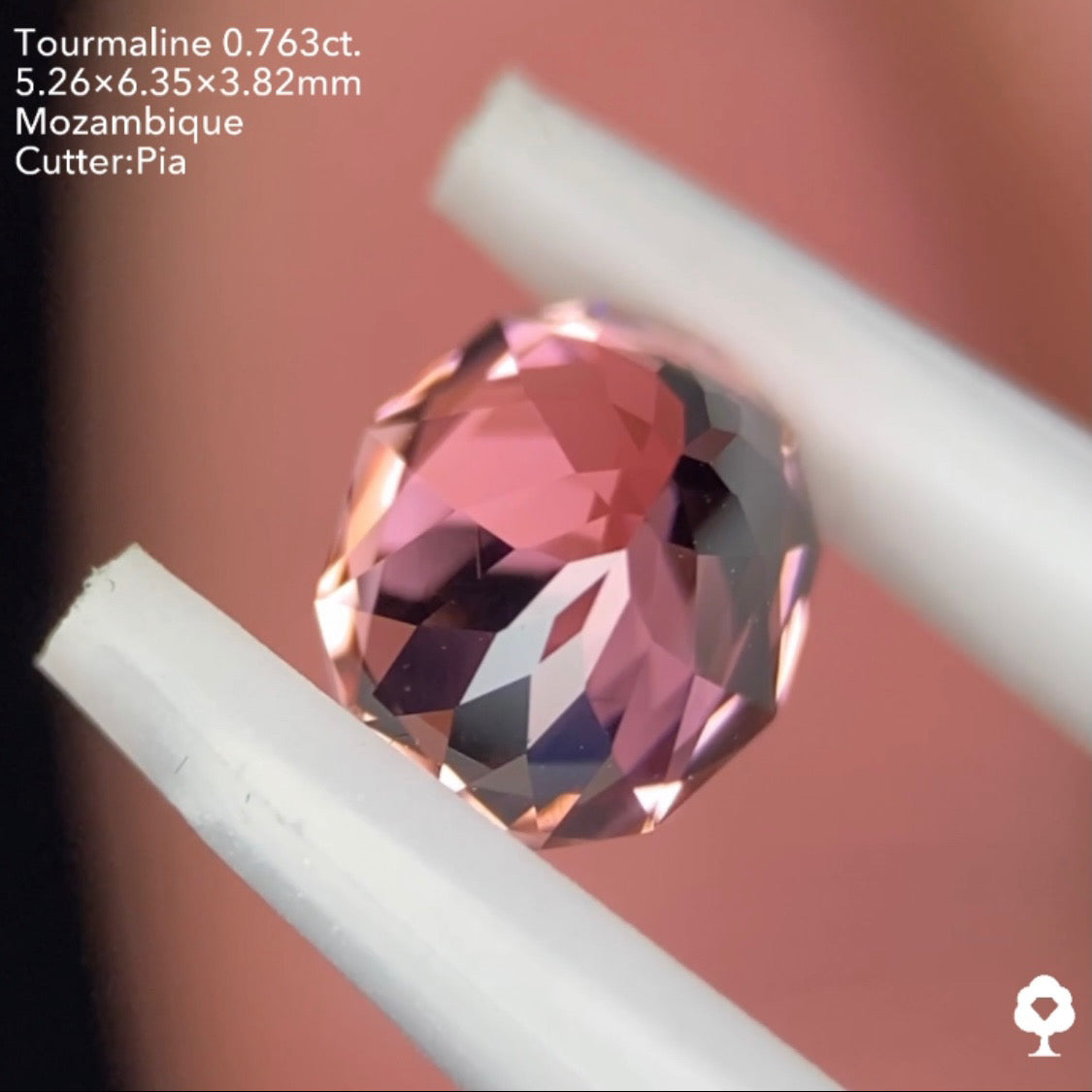 【五月病を吹っ飛ばせキャンペーン💨】コーラルピンク系美色と高いクラリティと抜群カット★ピンクトルマリン 0.763ct ピアッちゃん作品