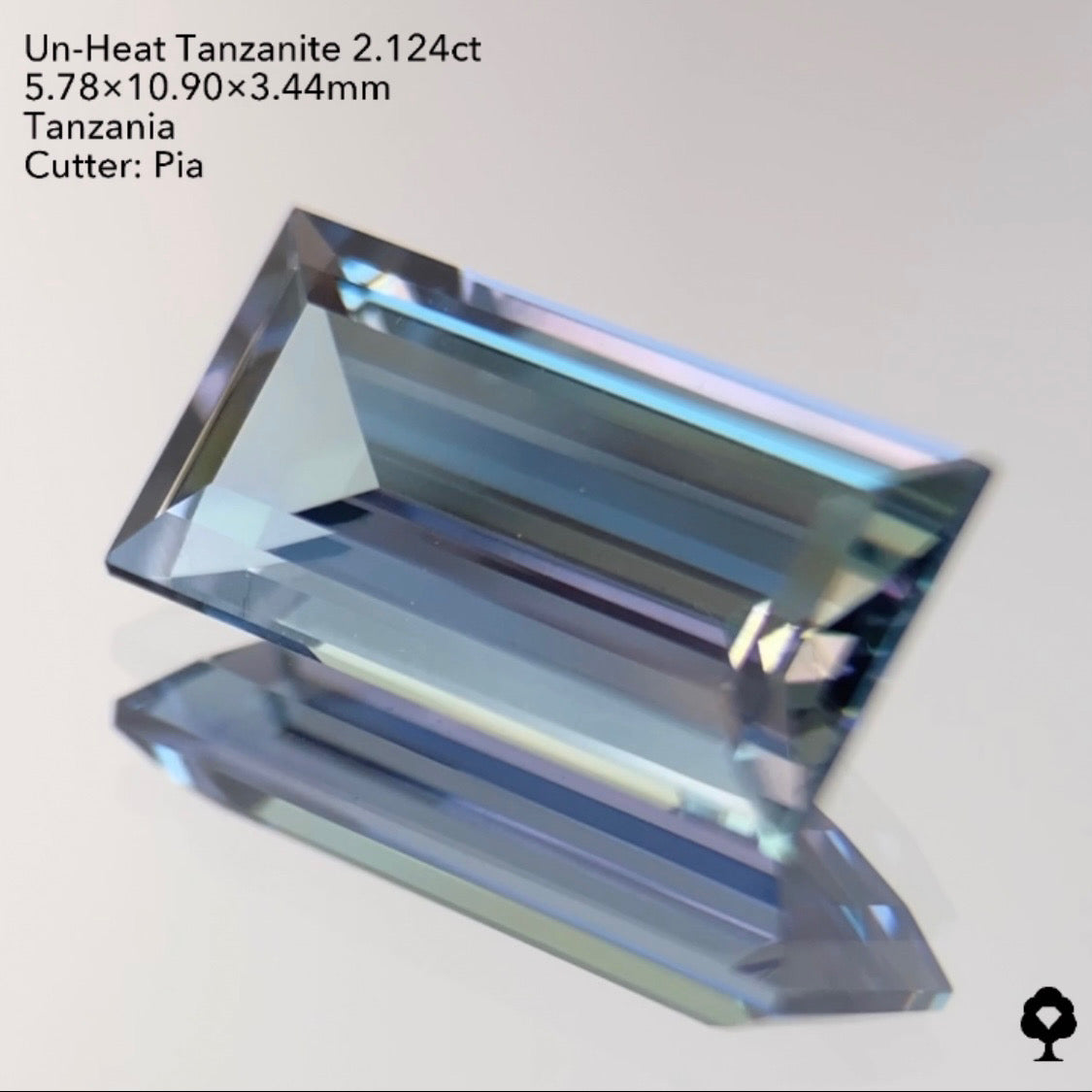 5/5(木)22:00終了!【24時間リレー1円オークション】パープルからグリーンの多色性がエレガント★非加熱タンザナイト2.124ct ピアッちゃん作品