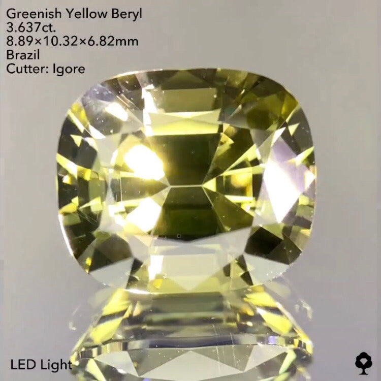 【お客さま専用】グリニッシュイエローベリル3.637ct. イガちゃん作品★ハラキリプライス