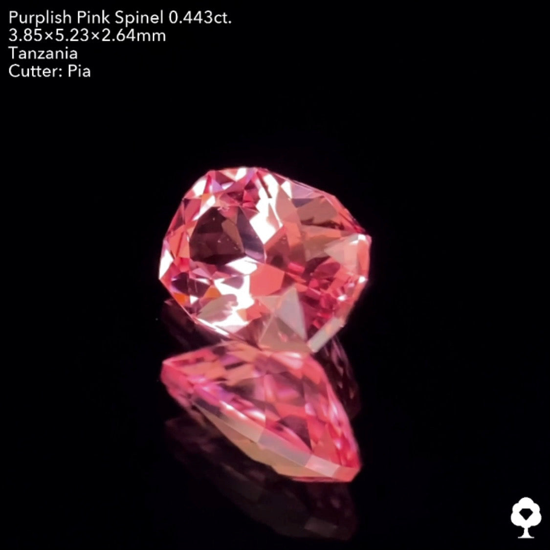 【お客さま専用】鮮やかなピンクと強い輝きが可愛すぎる★パープリッシュピンクスピネル0.443ct. ピアッちゃん作品