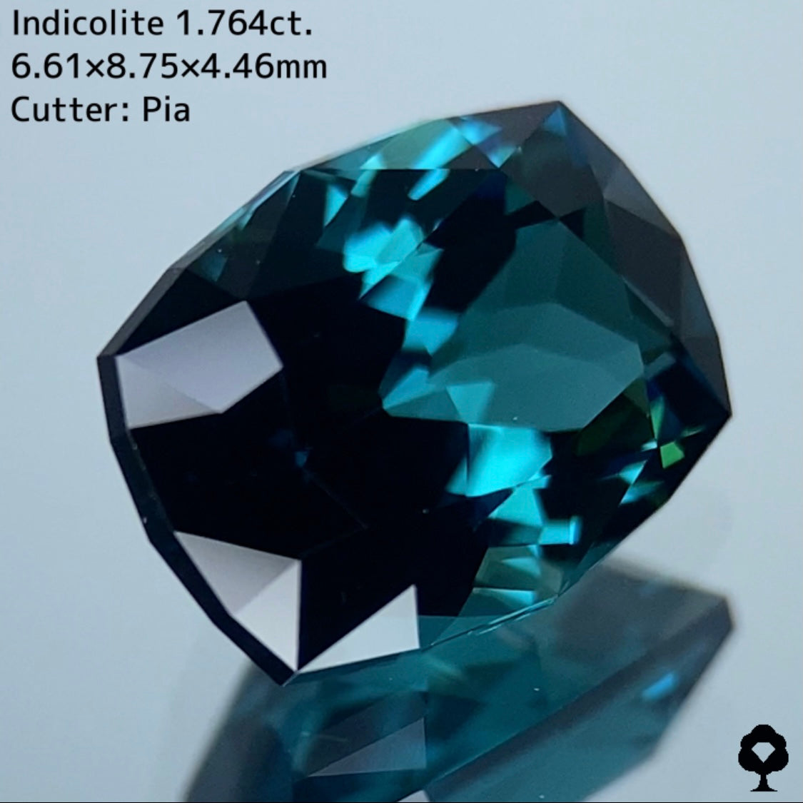 深い色合いから強烈な美色を放つ石質抜群のファンシークッション★インディゴライト 1.764ct