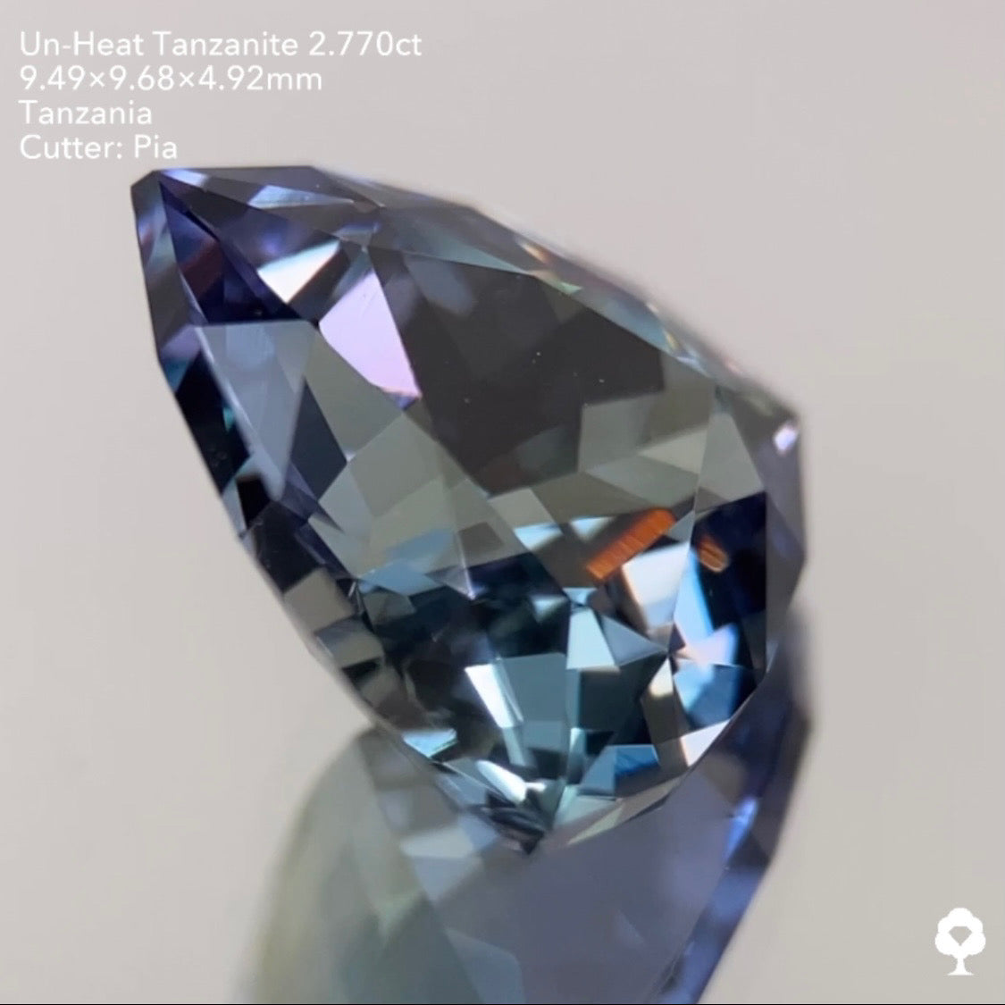 SOLD OUT【GTJウェブサイト個展プライス】非加熱の多色感がファンシートリリアントによって激カッコよく仕上がる★非加熱タンザナイト2.770ct ピアッちゃん作品