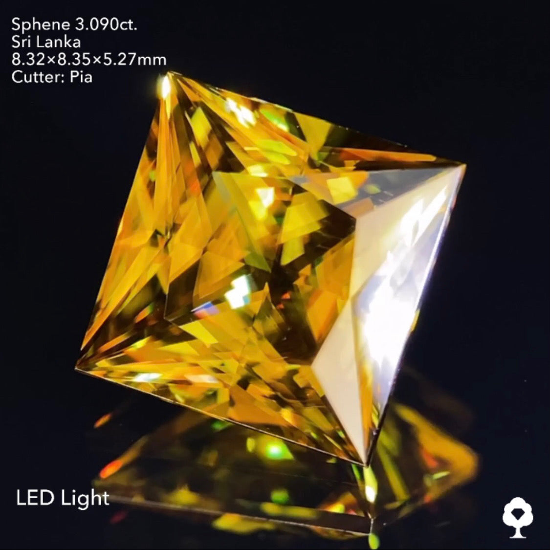 王様の風格ある3ctアップのギラギラプリンセス★スリランカスフェーン3.090ct ピアッちゃん作品