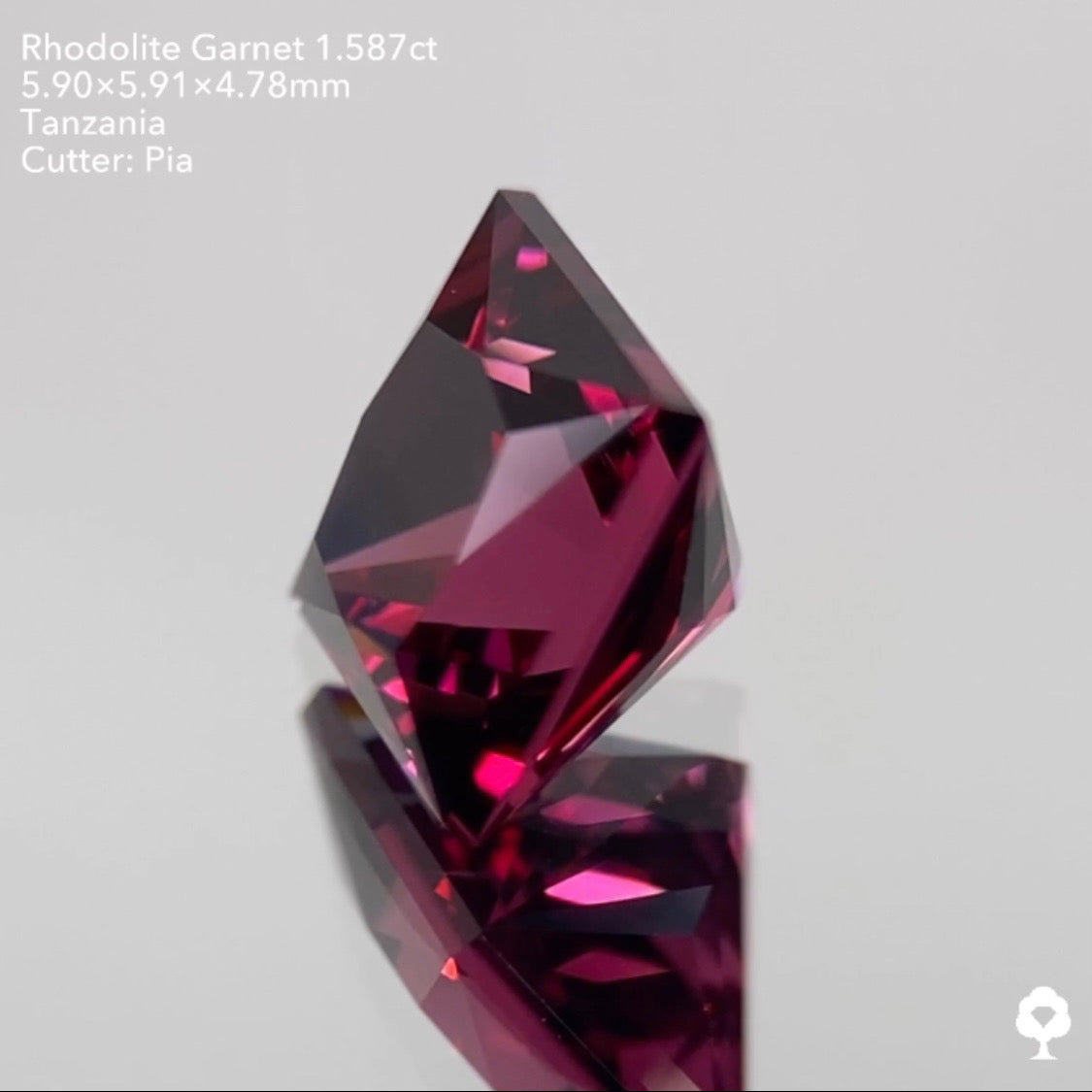 【GTJウェブサイト個展プライス】濃厚美色から鮮やかで鋭い煌めきを放つプリンセス★ロードライトガーネット1.587ct ピアッちゃん作品
