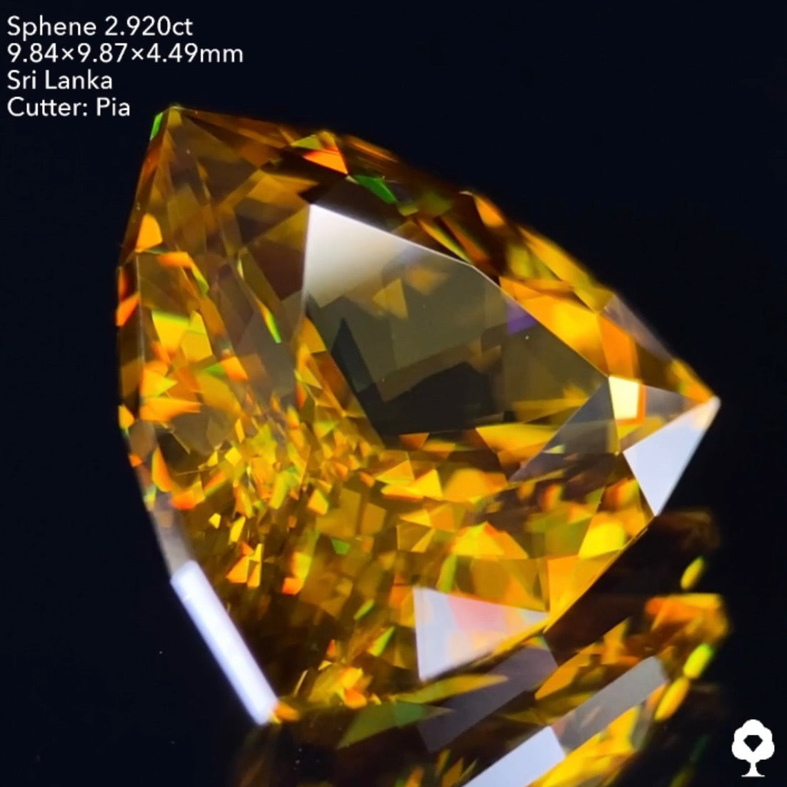 抜群のプロポーションのファンシートリリアント🌈スリランカ産スフェーン2.920ct✨ピアッちゃん作品💎