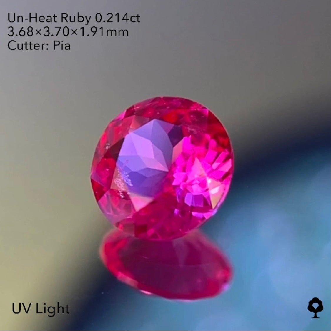 【20:20終了】鮮やかさ明るさ抜群の美色ラウンド★非加熱ルビー0.214ct ピアッちゃん作品