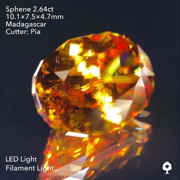 【ご当選者さま専用】渋い地色からの強烈ファイアー🌈マダガスカルスフェーン2.64ct✨💎ピアッちゃん作品