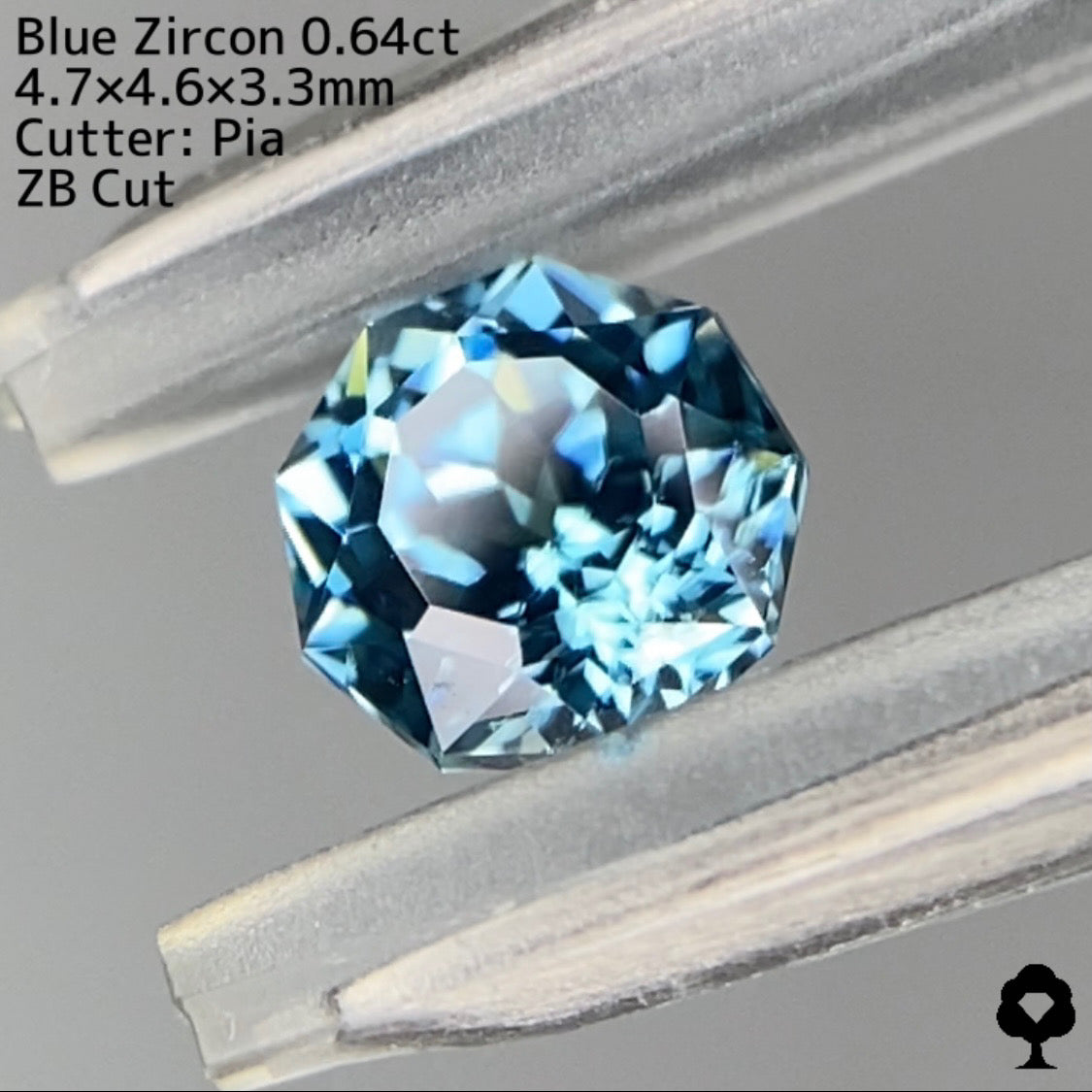 【ZBカット】ブルージルコン0.64ct. ピアッちゃん作品