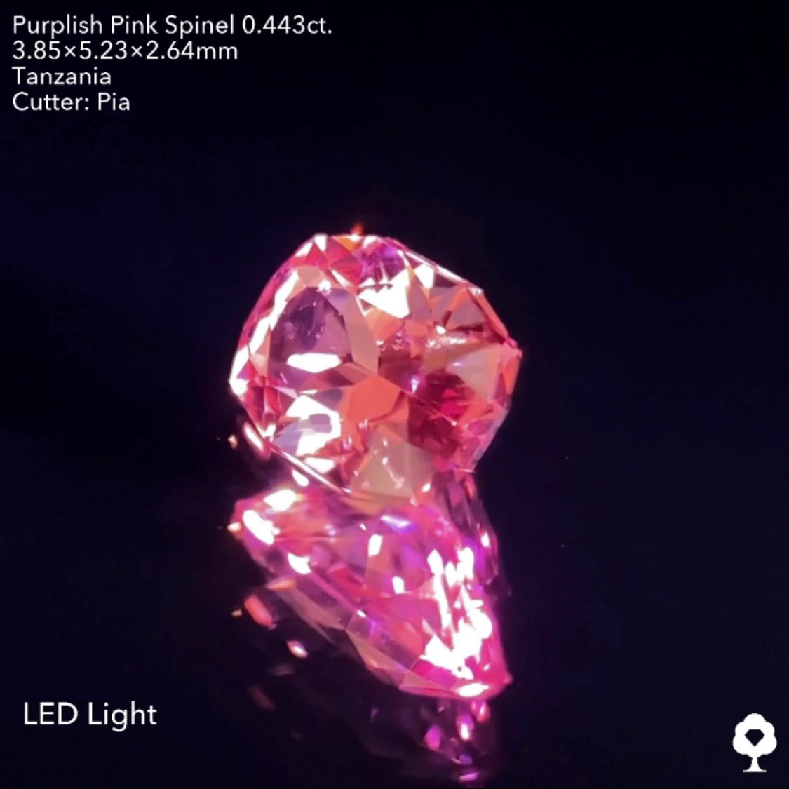 【お客さま専用】鮮やかなピンクと強い輝きが可愛すぎる★パープリッシュピンクスピネル0.443ct. ピアッちゃん作品