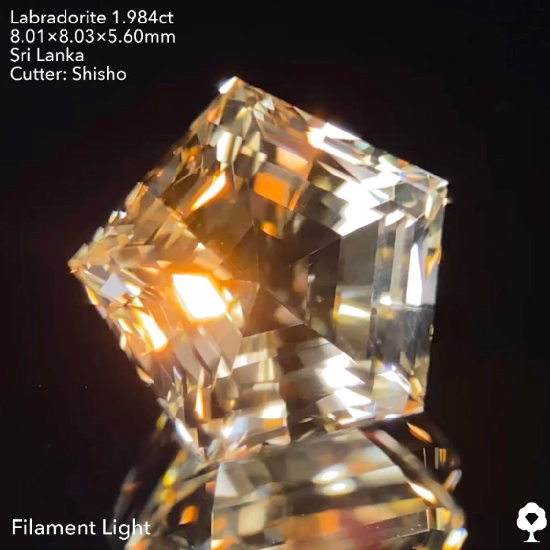 【慢心プライス】クリアで抜群の輝きを放つステップカットの迷宮ペンタゴン★ラブラドライト1.984ct 師匠作品