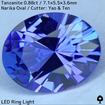 タンザナイト0.88ct★スタンダードオーバルにナリカーが映えるライラックとブルーのキレイなカラー