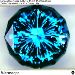最も時計らしさを感じるバランス良い美色の傑作★ロンドンブルートパーズ6.36ct★テーブルキューブナリカーカット12角形