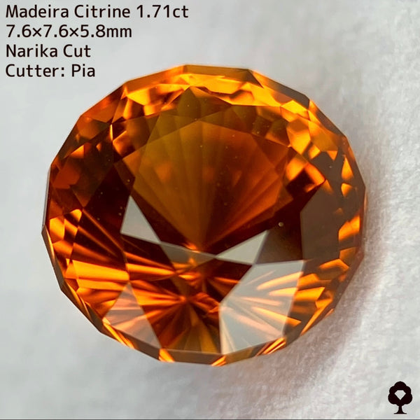 完成度抜群ナリカー(時計)カットの美酒カラー★マディラシトリン1.71ct