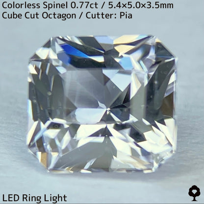 カラーレススピネル0.772ct★ダイヤ顔負けの強烈な煌めき放つレアカラーレス美結晶