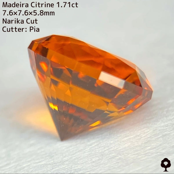 完成度抜群ナリカー(時計)カットの美酒カラー★マディラシトリン1.71ct