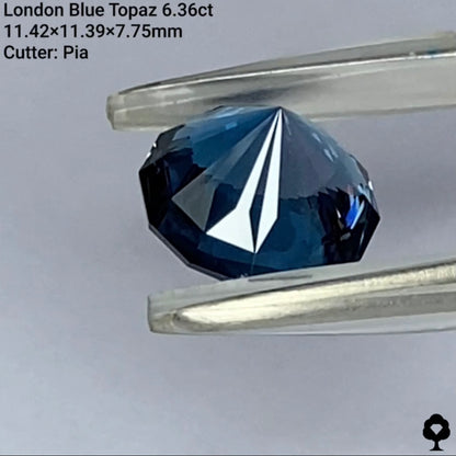 最も時計らしさを感じるバランス良い美色の傑作★ロンドンブルートパーズ6.36ct★テーブルキューブナリカーカット12角形