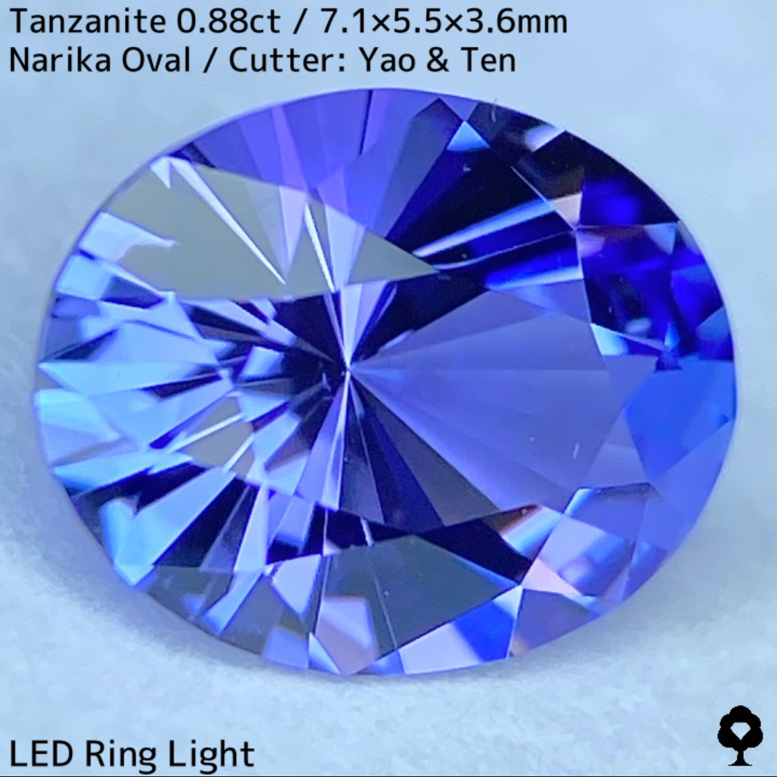 タンザナイト0.88ct★スタンダードオーバルにナリカーが映えるライラックとブルーのキレイなカラー