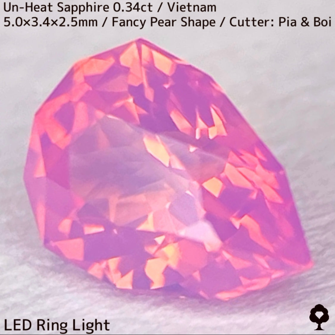 お客さま専用】ベトナム産非加熱サファイア0.34ct☆パパラチァ