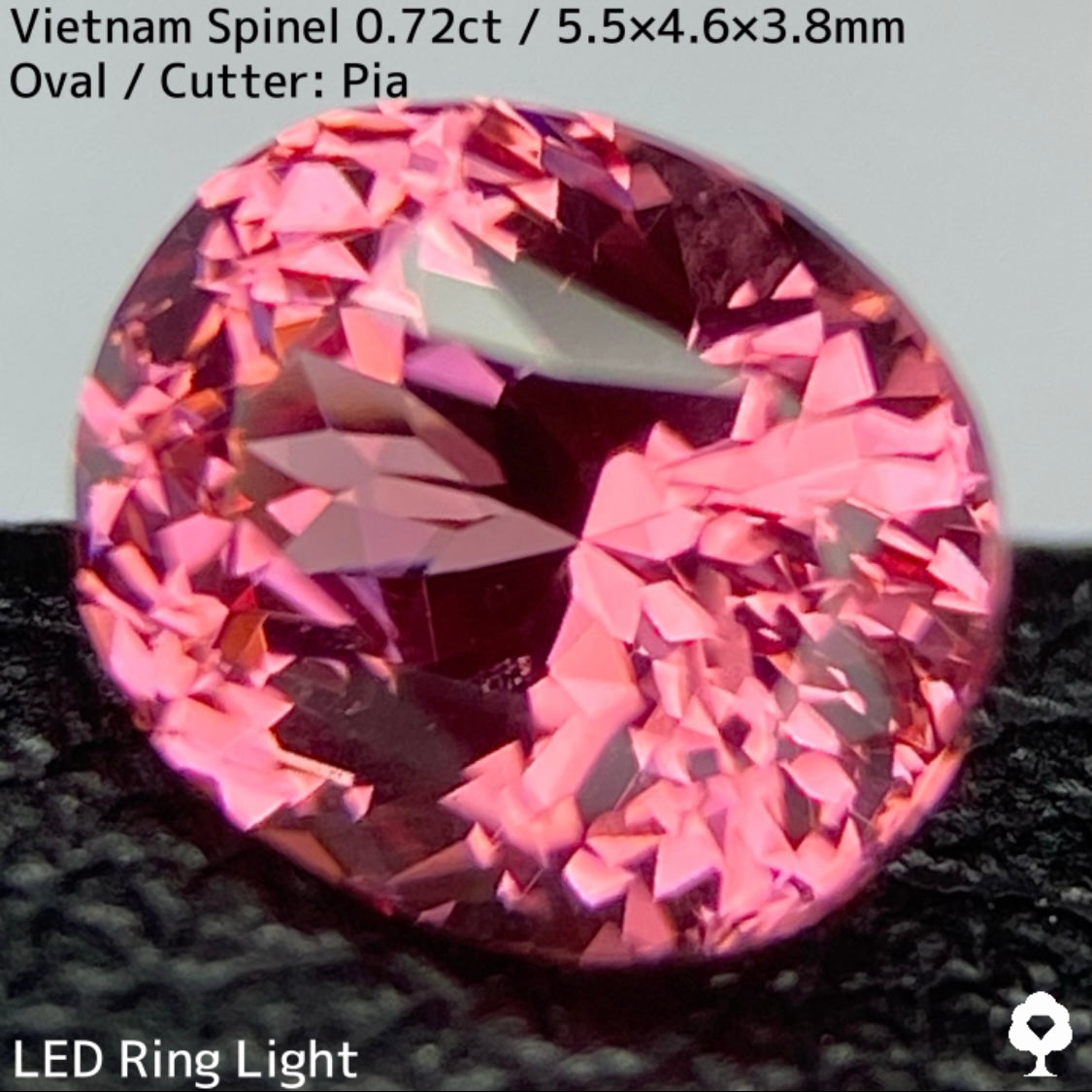 【お客さま専用】ベトナム産スピネル0.72ct★原石からつくりあげたオレンジーピーチパパラチァピンクの超美結晶