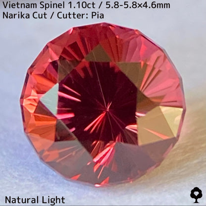 ベトナム産スピネル1.10ct★濃厚で芳醇なオレンジとパープルが描く茜色の美しき超美結晶ナリカー