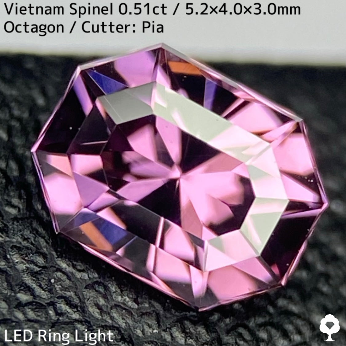 ベトナム産スピネル0.51ct★ファイアー溢れる深みあるパープリッシュピンクの美結晶