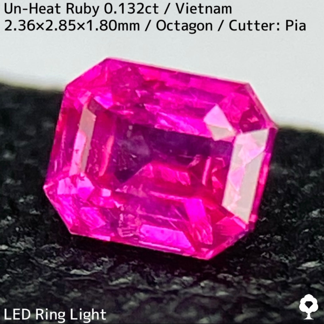 ベトナム産非加熱ルビー0.132ct★小粒ながら強烈なネオンピンクから目が離せない