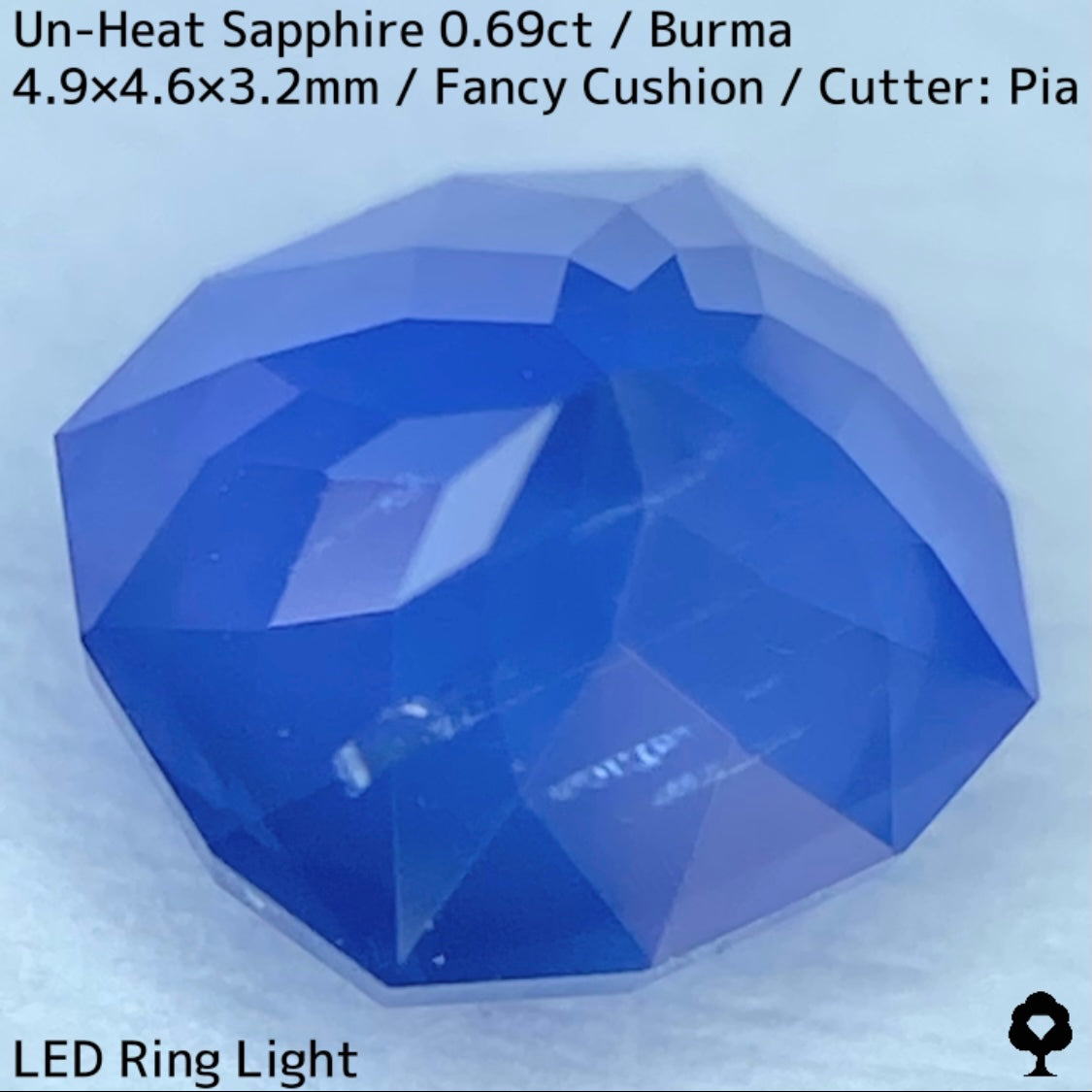 ビルマ産非加熱サファイア0.69ct☆シルキーブルーが可愛い希少