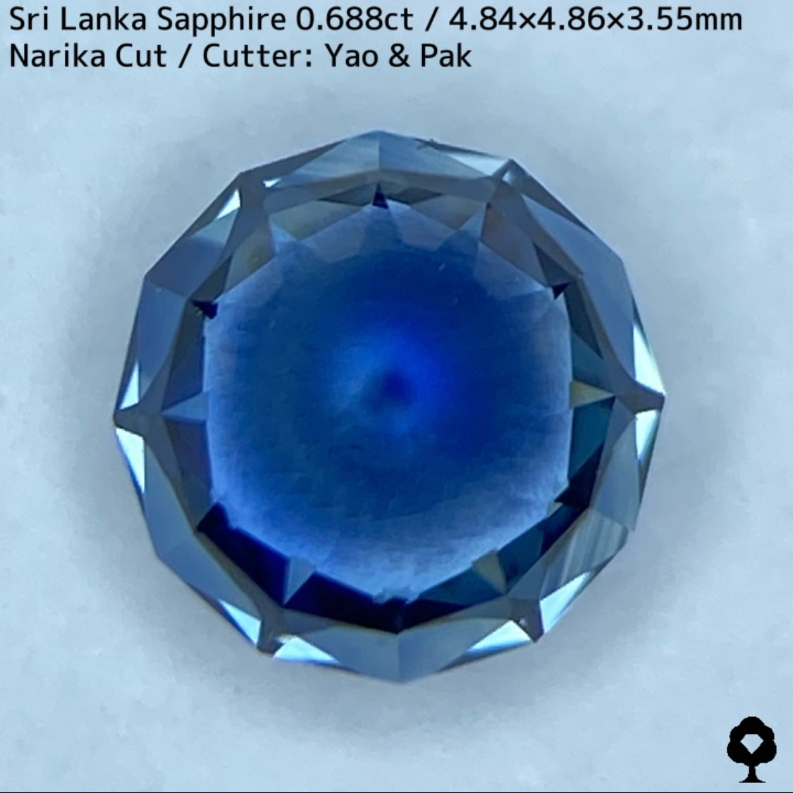 コーンフラワー系美色ナリカーカット☆スリランカ産サファイア0.688ct