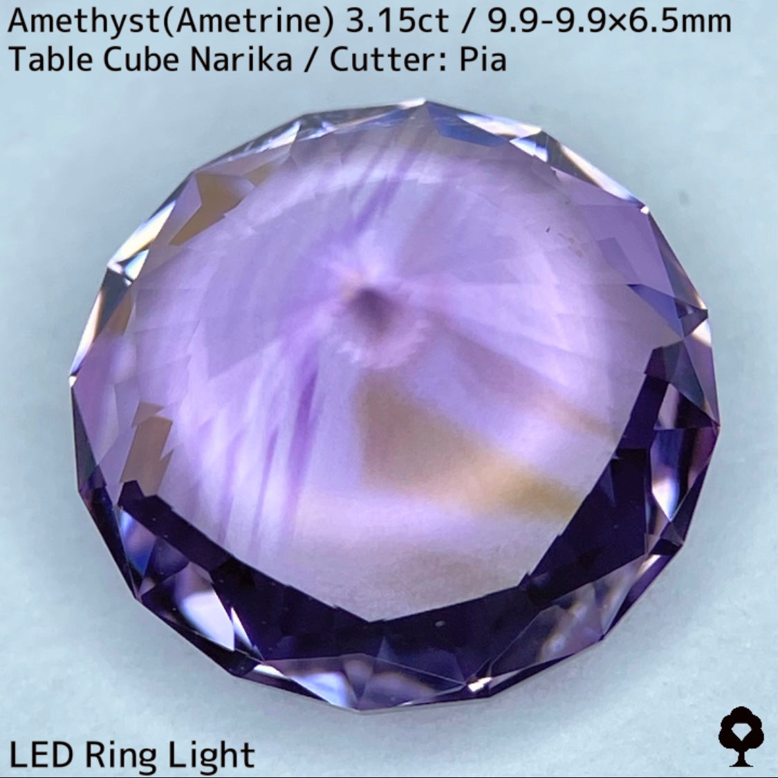 アメジスト(アメトリン)3.15ct★面白いカラーバンドとナリカーカットの鋭い美が炸裂