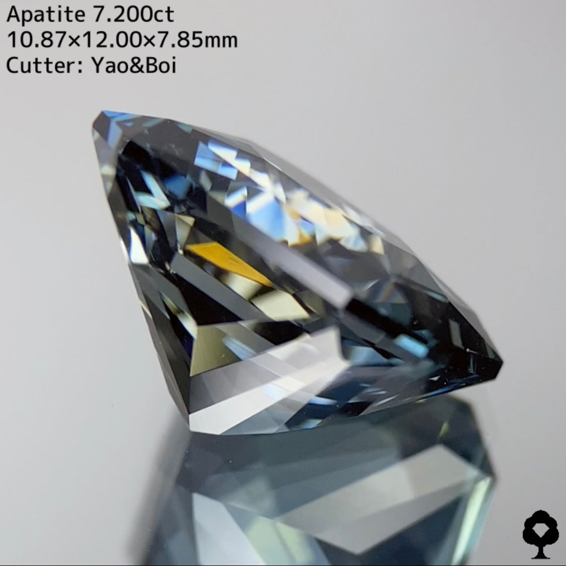 【激レアカラー】グリニッシュなブルーと強いコントラストの渋カッコいい逸品★アパタイト7.200ct