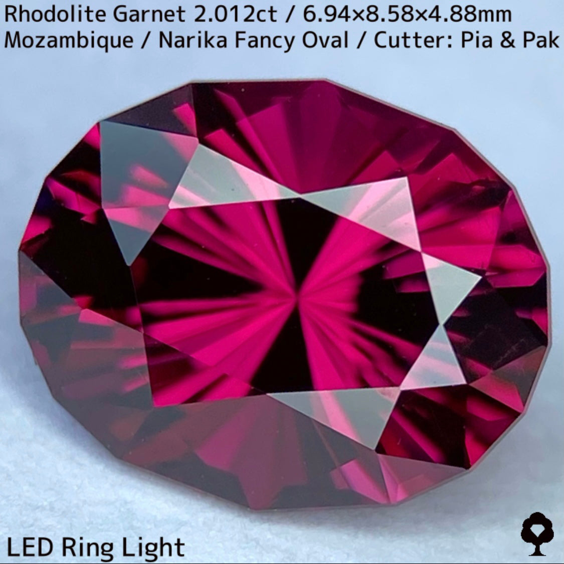 ロードライトガーネット2.012ct★ディープカラーからファイアー彩る美色パープリッシュピンクの鋭い煌めき