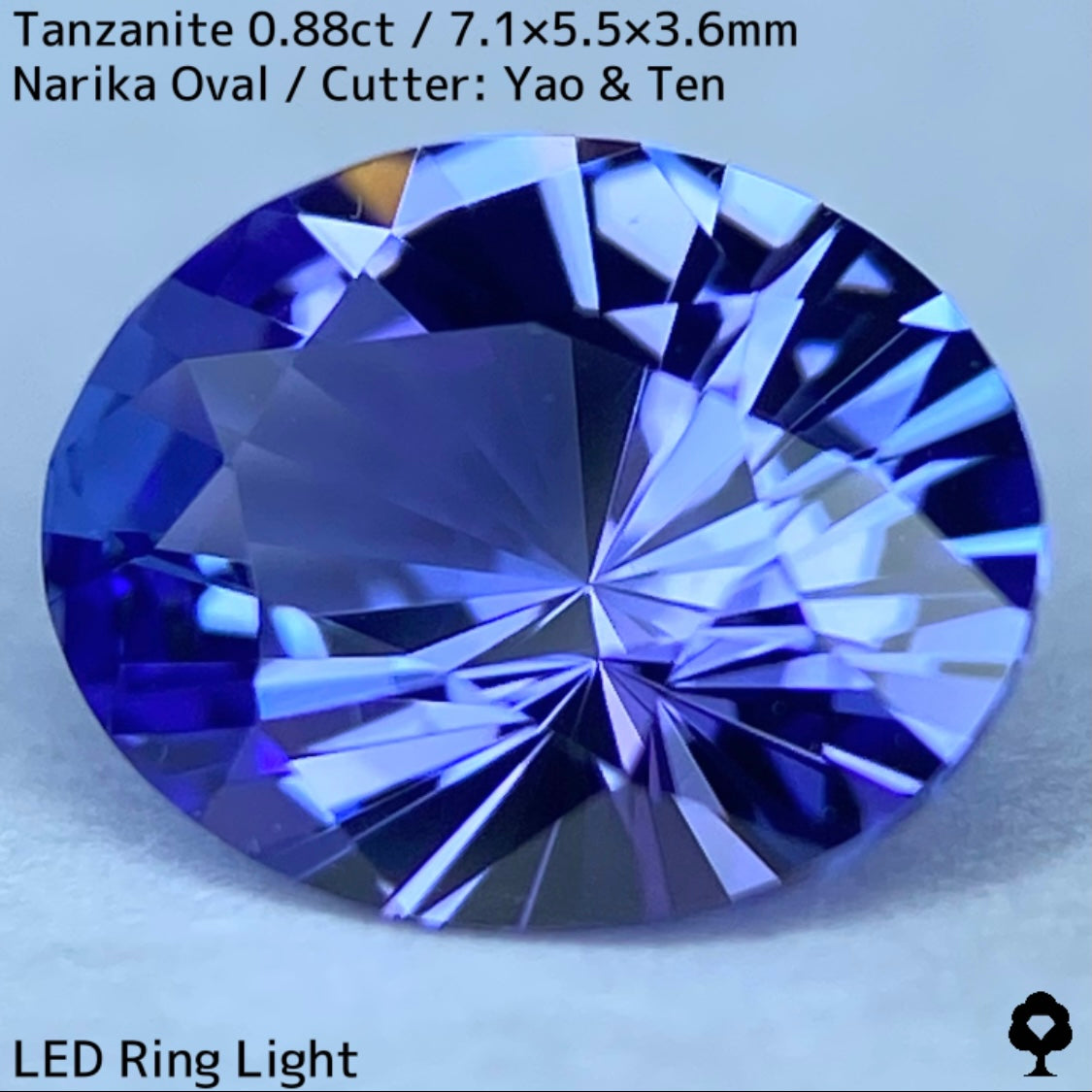 タンザナイト0.88ct★スタンダードオーバルにナリカーが映えるライラックとブルーのキレイなカラー