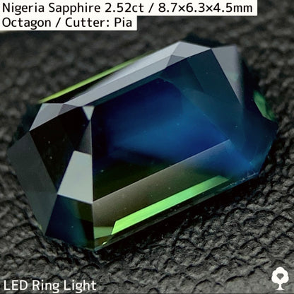 ナイジェリア産サファイア2.52ct★ダークシルキーインディゴカラーに潜むグリーンやイエローが奥深く美しい