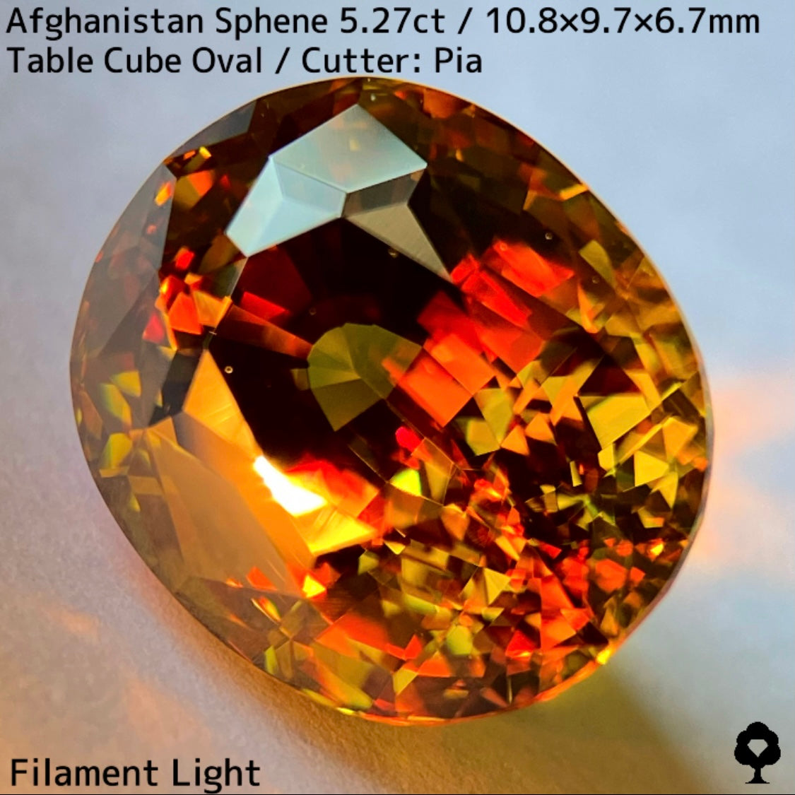 アフガニスタン産スフェーン 5.27ct☆オレンジとゴールドが