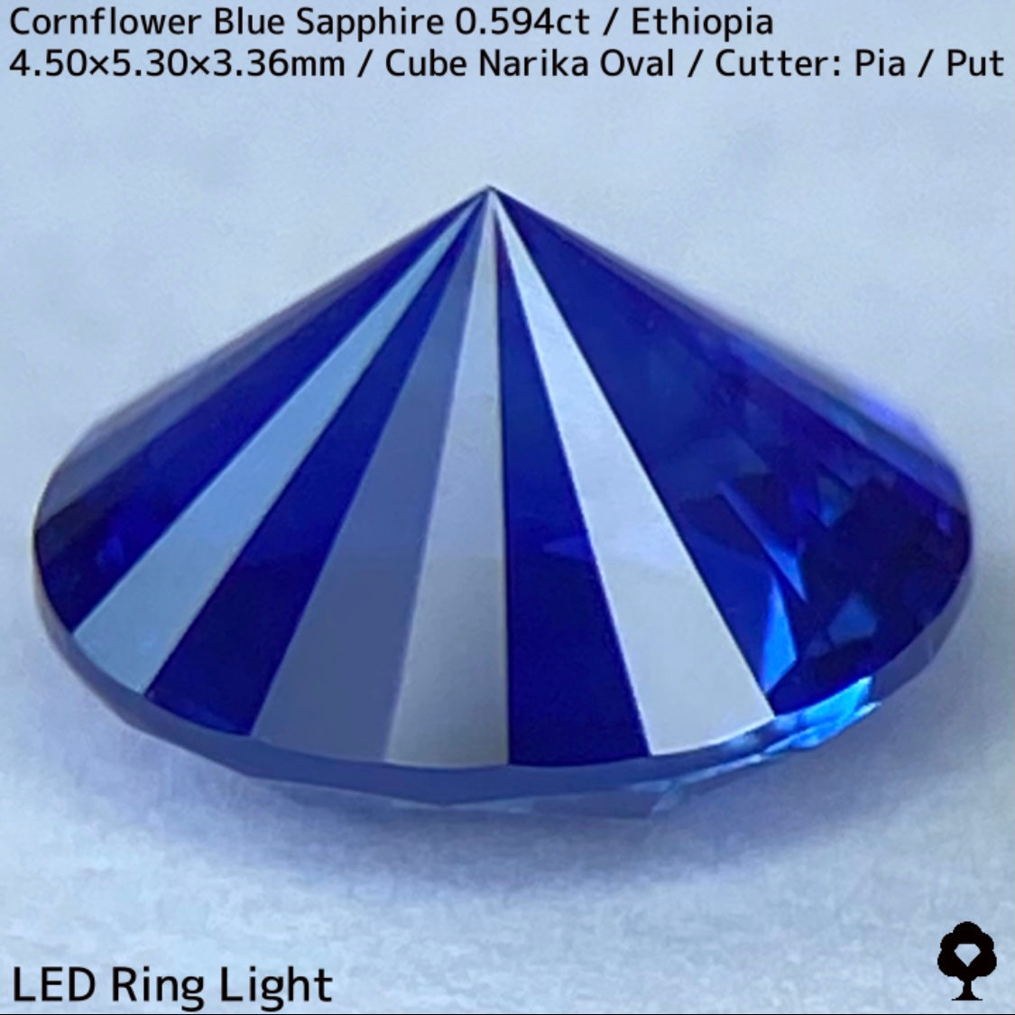エチオピア産コーンフラワーブルーサファイア0.594ct☆まるで