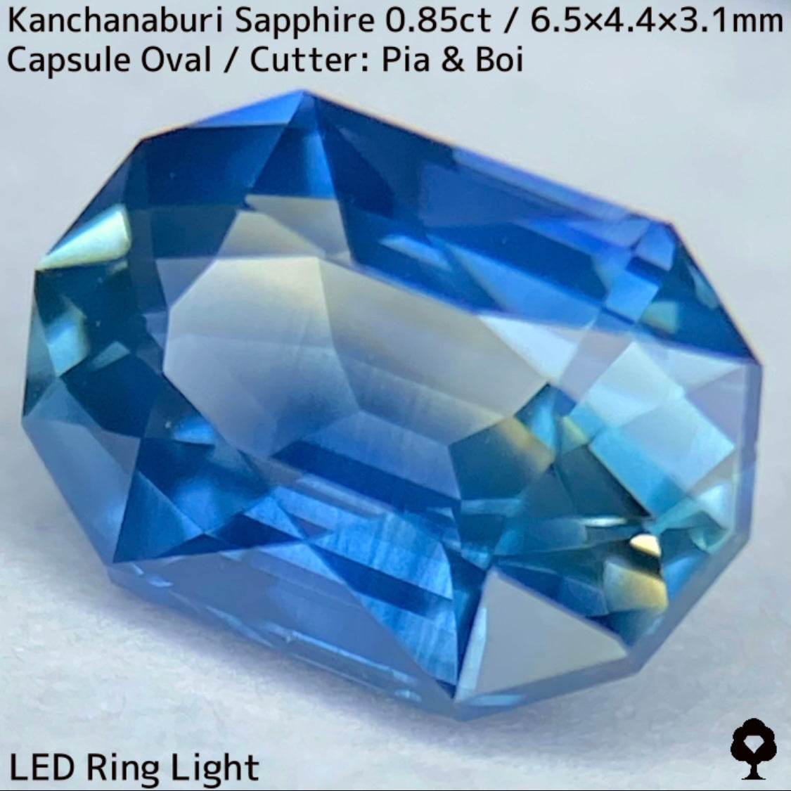 カンチャナブリー産サファイア0.85ct★シルキーブルーとライトイエローが生み出す柔らかなグリニッシュシルキーカンチャブルー