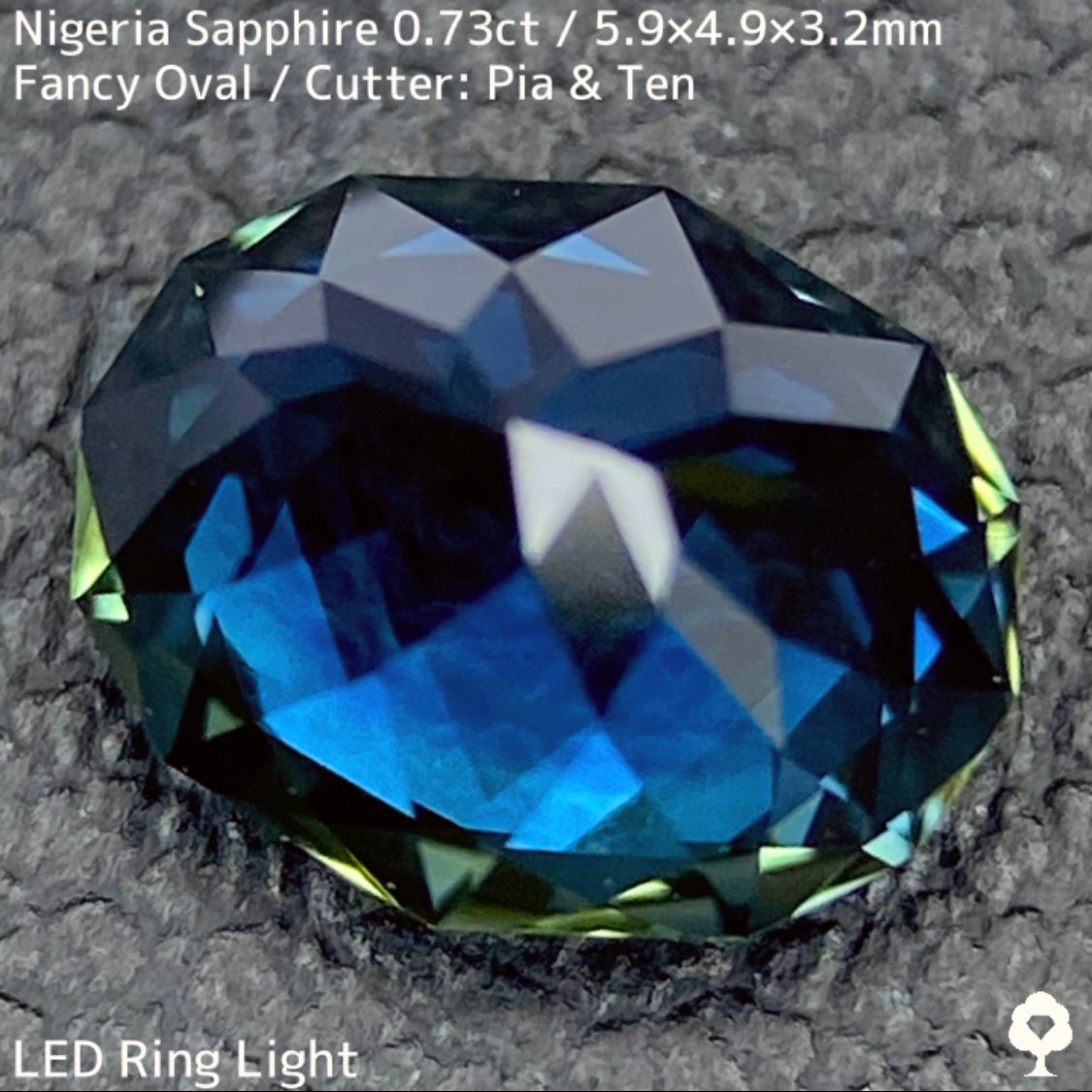 ナイジェリア産サファイア0.73ct★コーンフラワーブルーとグリーンが混ざり合う美色美結晶のティールインディゴ