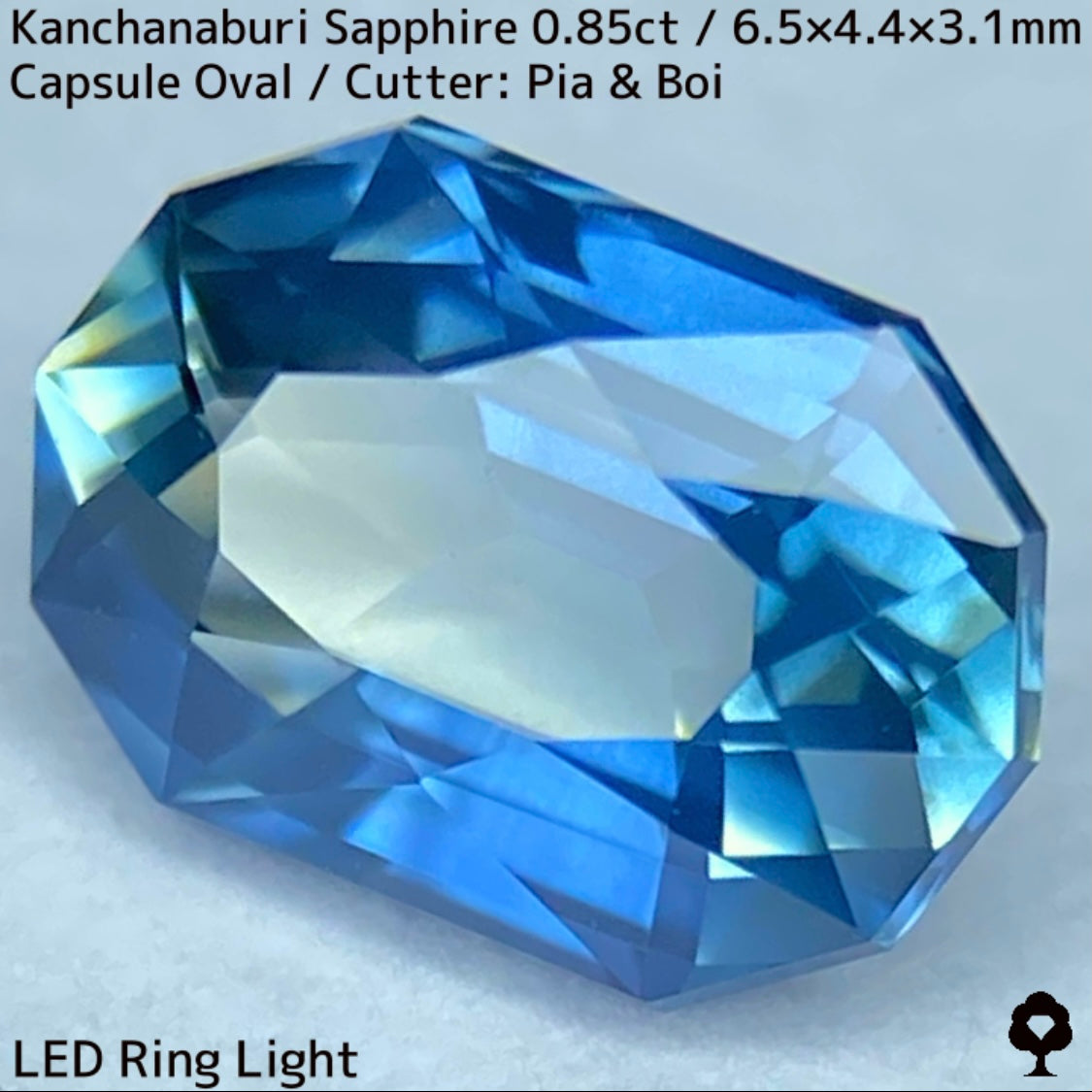 カンチャナブリー産サファイア0.85ct★シルキーブルーとライトイエローが生み出す柔らかなグリニッシュシルキーカンチャブルー