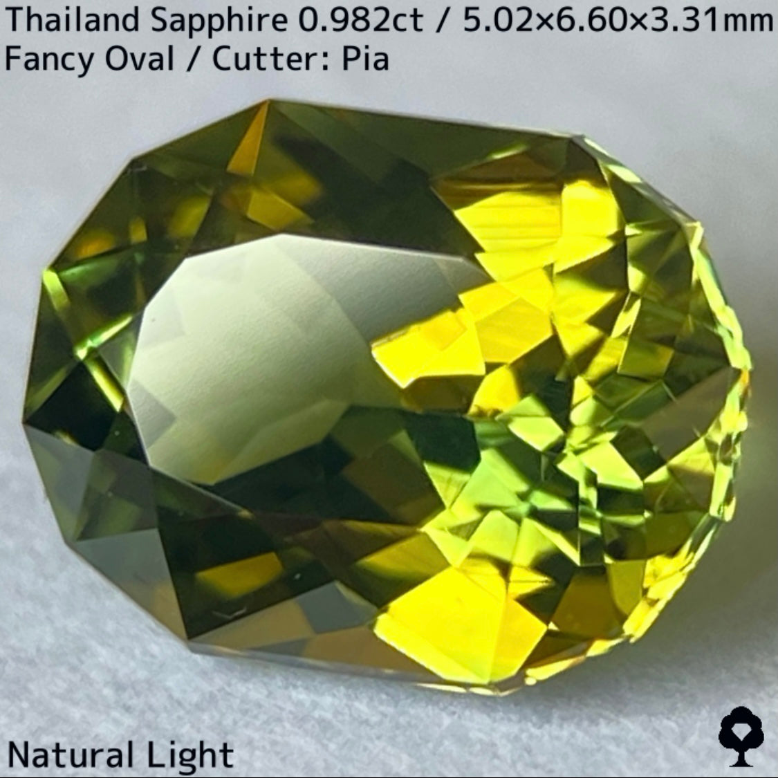 タイ産グリニッシュイエローサファイア0.982ct★発色の良いライムカラーのパーティ感がたまらない