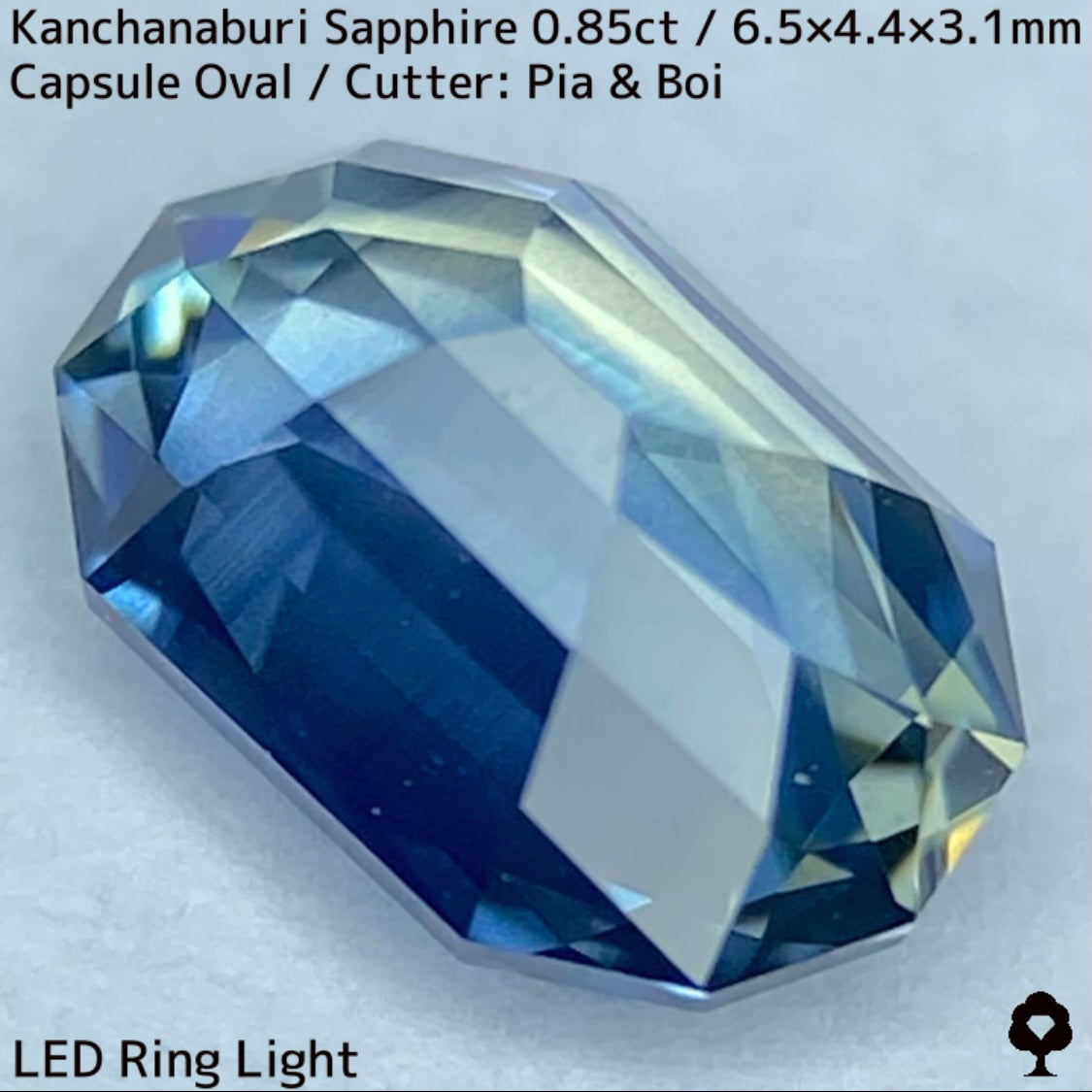 カンチャナブリー産サファイア0.85ct★シルキーブルーとライトイエローが生み出す柔らかなグリニッシュシルキーカンチャブルー