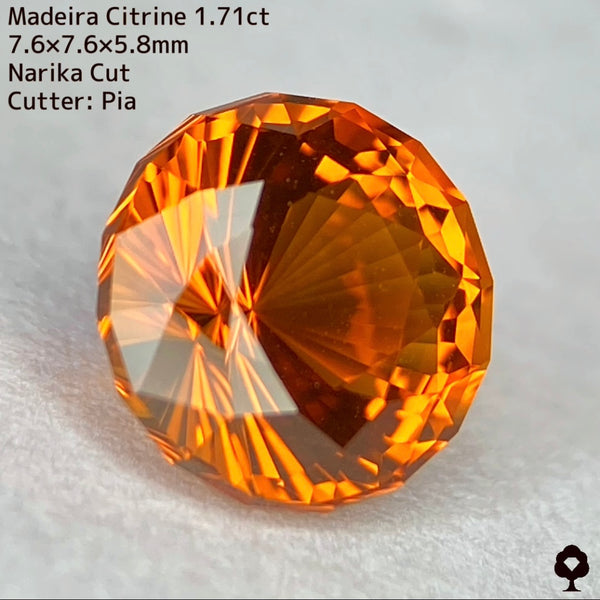 完成度抜群ナリカー(時計)カットの美酒カラー★マディラシトリン1.71ct
