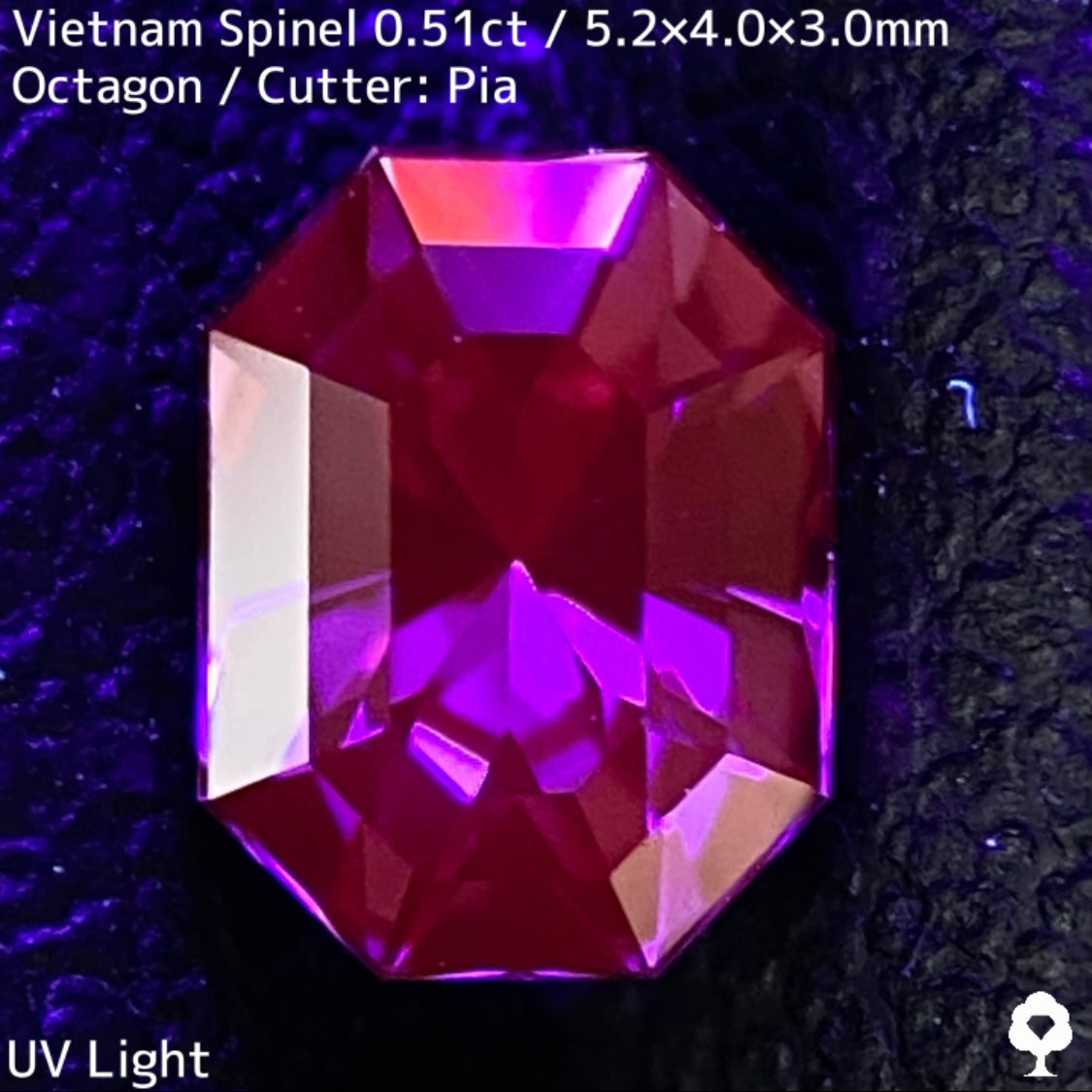 ベトナム産スピネル0.51ct★ファイアー溢れる深みあるパープリッシュピンクの美結晶