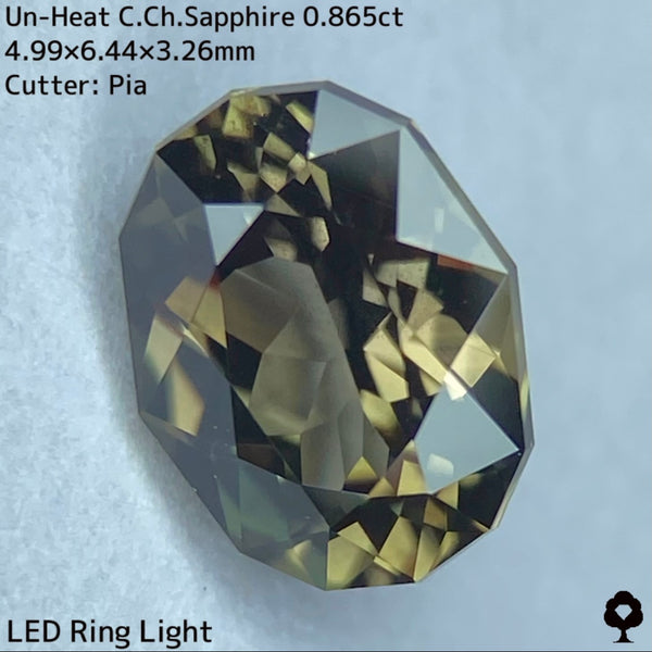 激渋カッコいいカーキの地色がピンキッシュパープルに変化★非加熱カラーチェンジサファイア0.865ct