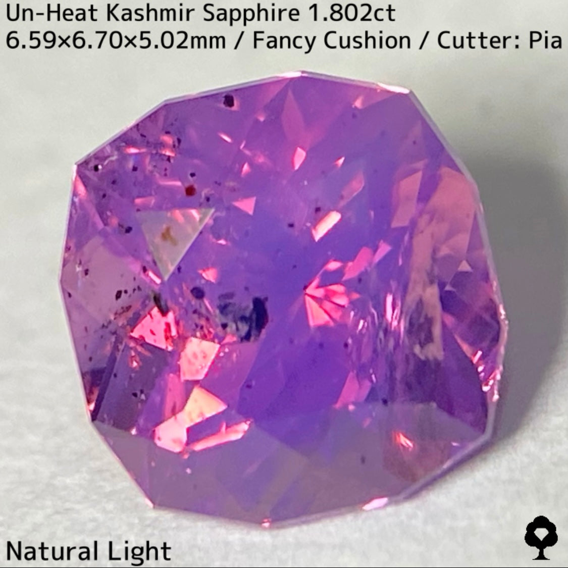 パキスタン産非加熱カシミールサファイア1.802ct☆希産