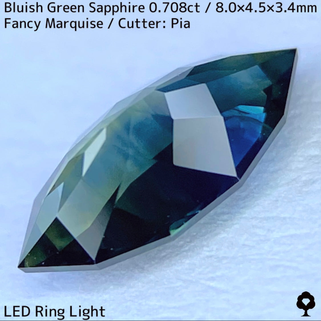 ご当選者さま専用】ブルーイッシュグリーンサファイア0.708ct