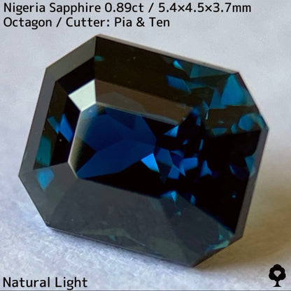 【お客さま専用】ナイジェリア産サファイア0.89ct★深いインクブルーとグリーンが織りなすディープインディゴ美結晶