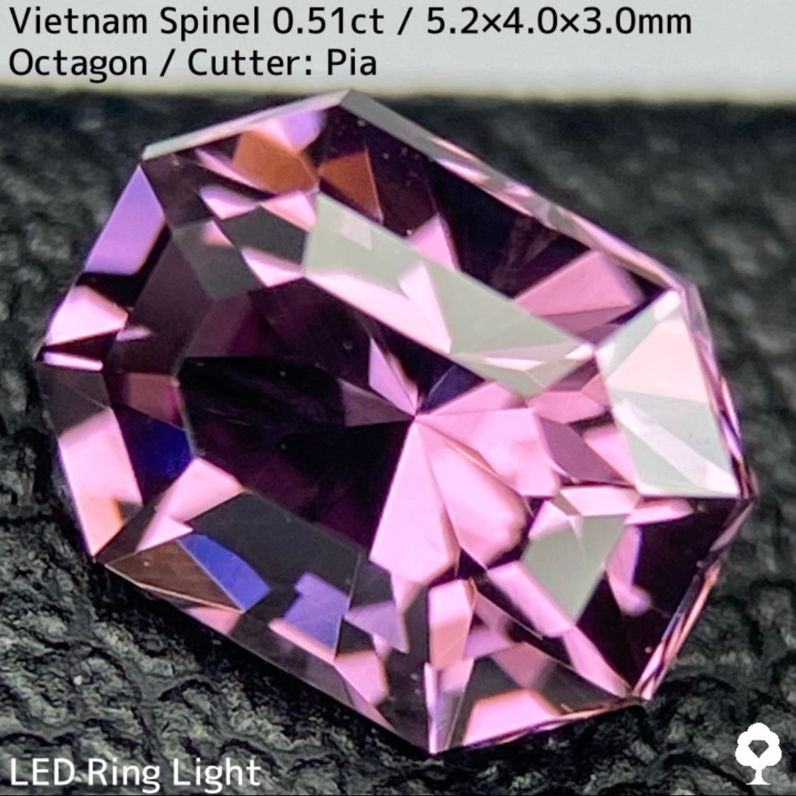 ベトナム産スピネル0.51ct★ファイアー溢れる深みあるパープリッシュピンクの美結晶