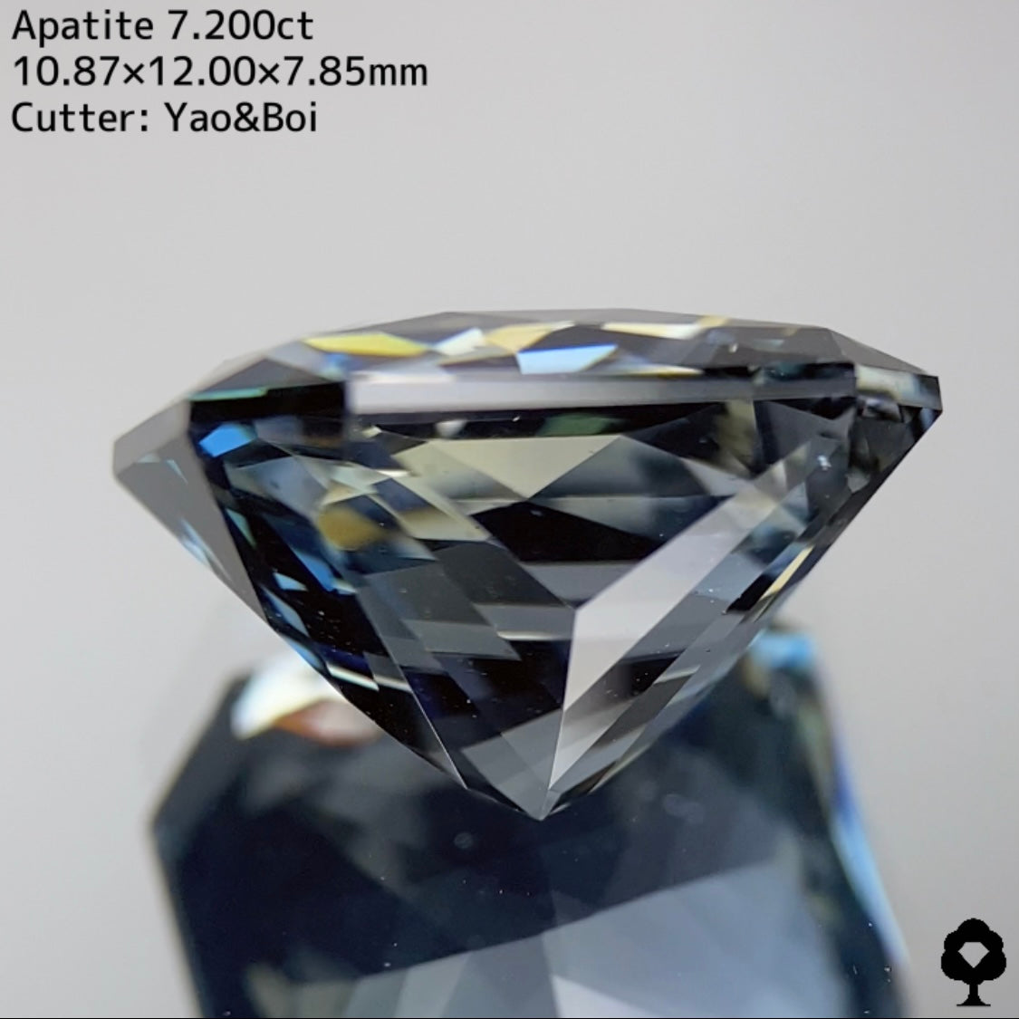 【激レアカラー】グリニッシュなブルーと強いコントラストの渋カッコいい逸品★アパタイト7.200ct